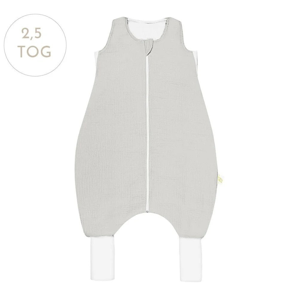 Saco de Dormir com Pernas Musseline Grey S - BabySteps