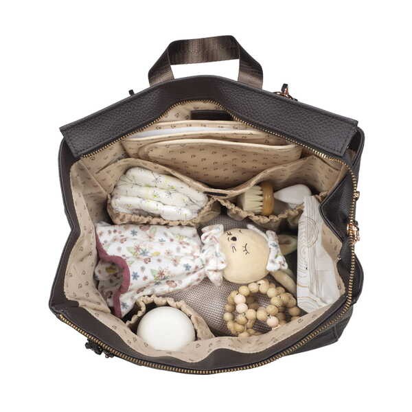 Mochila de Maternidade com Muda Fraldas London Coffee - Pasito a Pasito