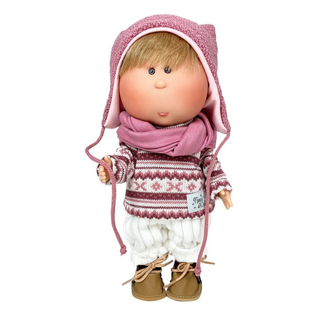 Boneca Mia Gorro Rosa e Calça Branca - Nines D' Onil
