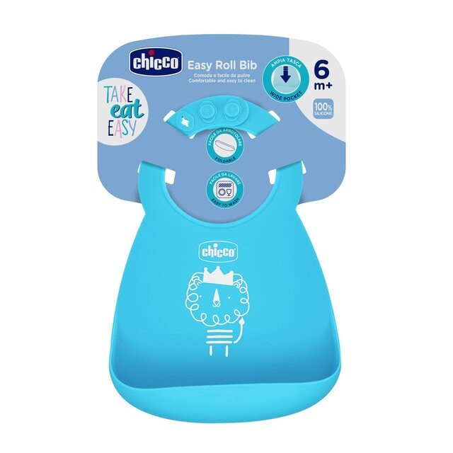 Babete Silicone Azul - Chicco