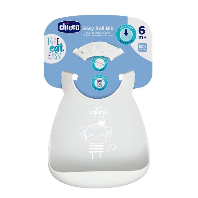 Babete Silicone Cinza - Chicco