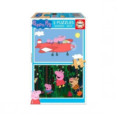 Puzzle em Madeira 2x16 Peppa Pig - Educa