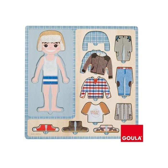 Puzzle Madeira Vestir Menino - Goula