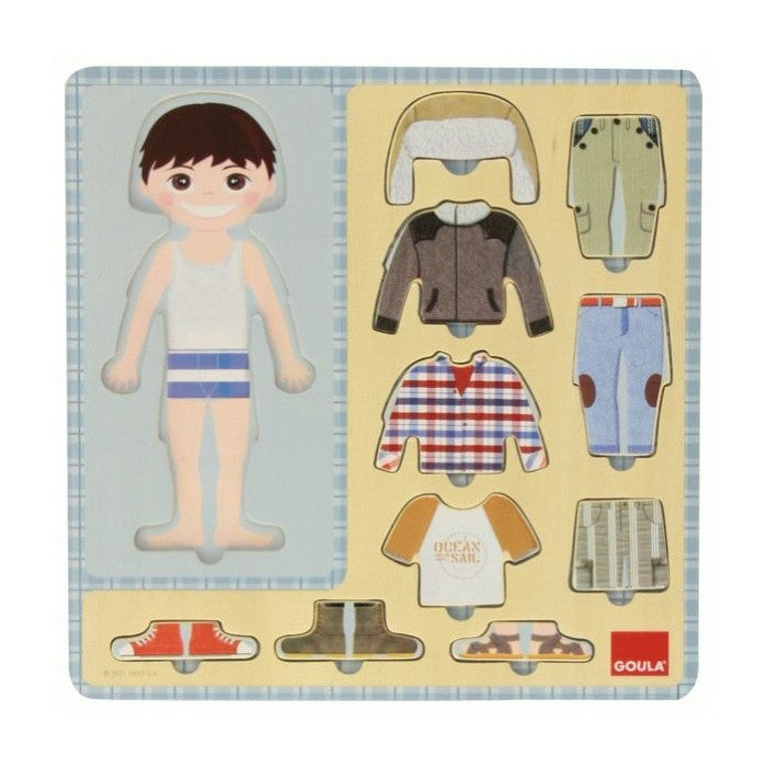 Puzzle Madeira Vestir Menino - Goula