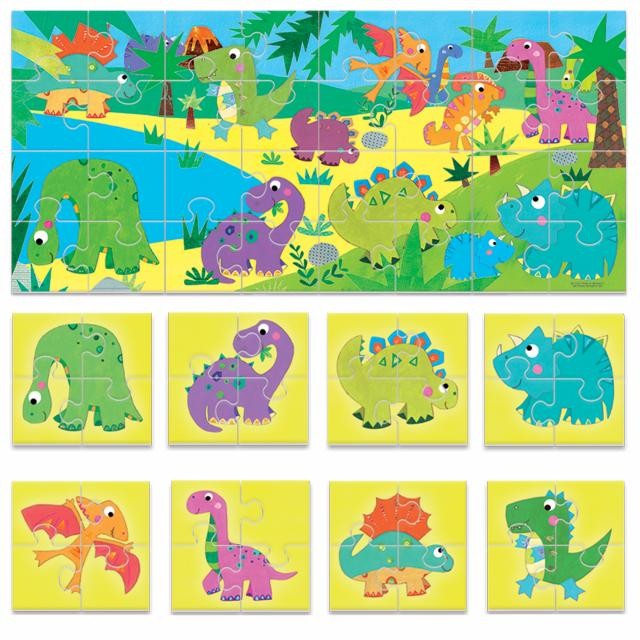 Puzzle 8+1 Dinossauros - Headu