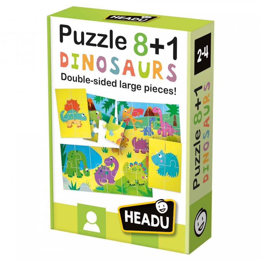 Puzzle 8+1 Dinossauros - Headu