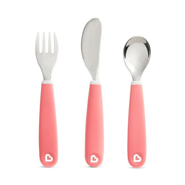 Conjunto de Talheres Inox Rosa - munchkin