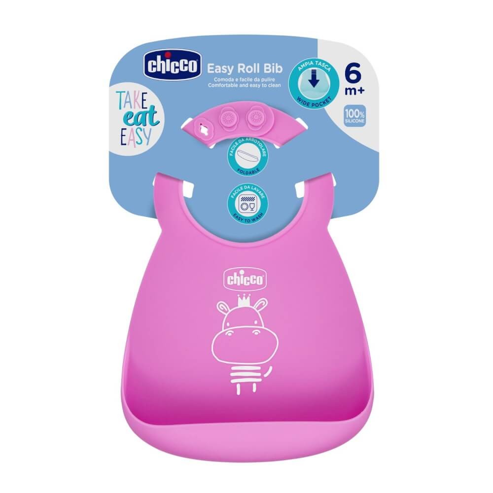 Babete Silicone Rosa - Chicco