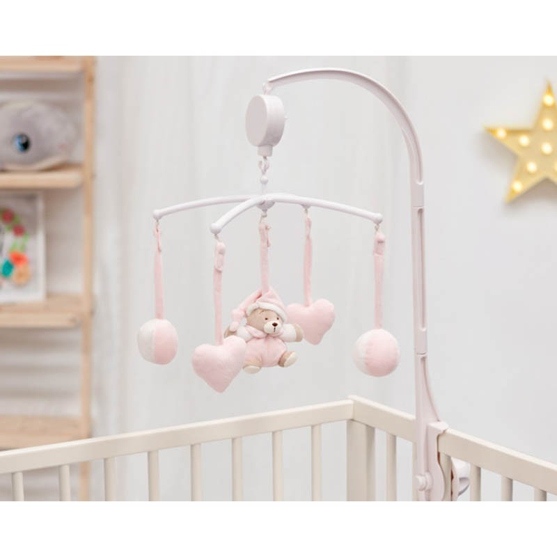 Mobile Musical Ursinho Rosa - Kiokids