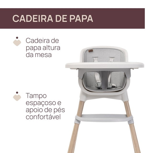 Cadeira de Papa Zest Plus Wooden Grey  - Chicco