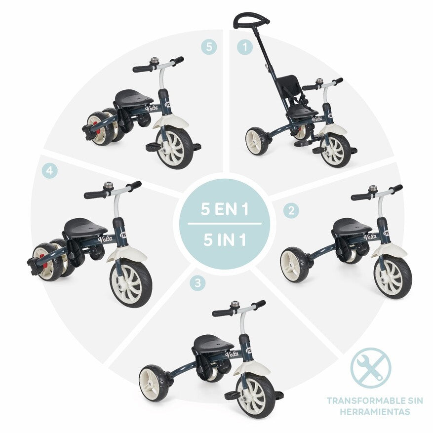 Triciclo Volta 5in1 Cinza Escuro - MS
