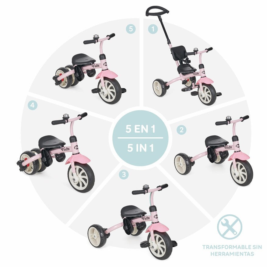 Triciclo Volta 5in1 Rosa - MS