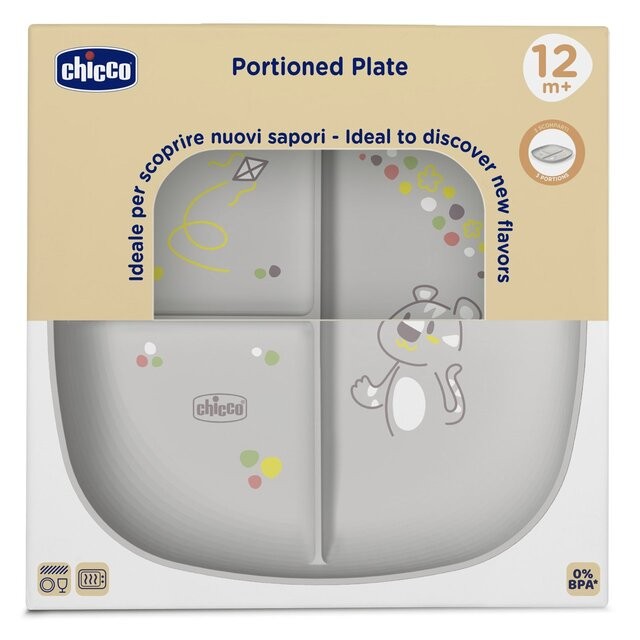 Prato com Divisórias Mix&Match Cinza - Chicco