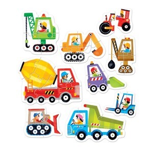 Puzzle Progressivo Veículos de Construção  - Banana Panda