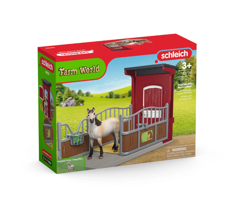Box para Cavalos com Egua Mustang - Schleich