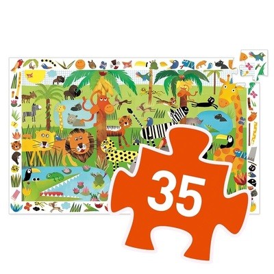 Puzzle de Observação 35pçs: Animais Selva - Djeco