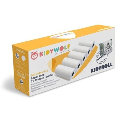 Conjunto de 5 Recargas Papel Térmico Adesivo Fotográfico - Kidywolf