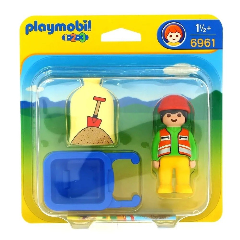Playmobil 1.2.3 - Trabalhador com Carrinho de mão