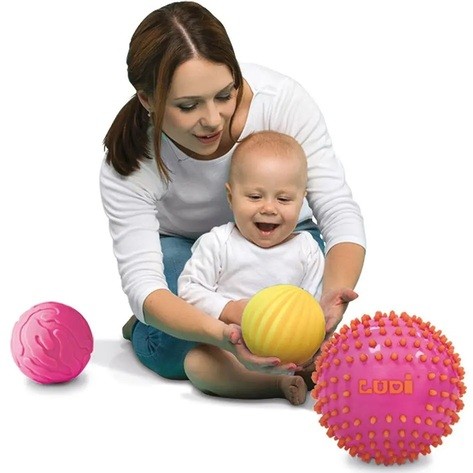 Conjunto 3 Bolas Sensoriais Rosa - Ludi