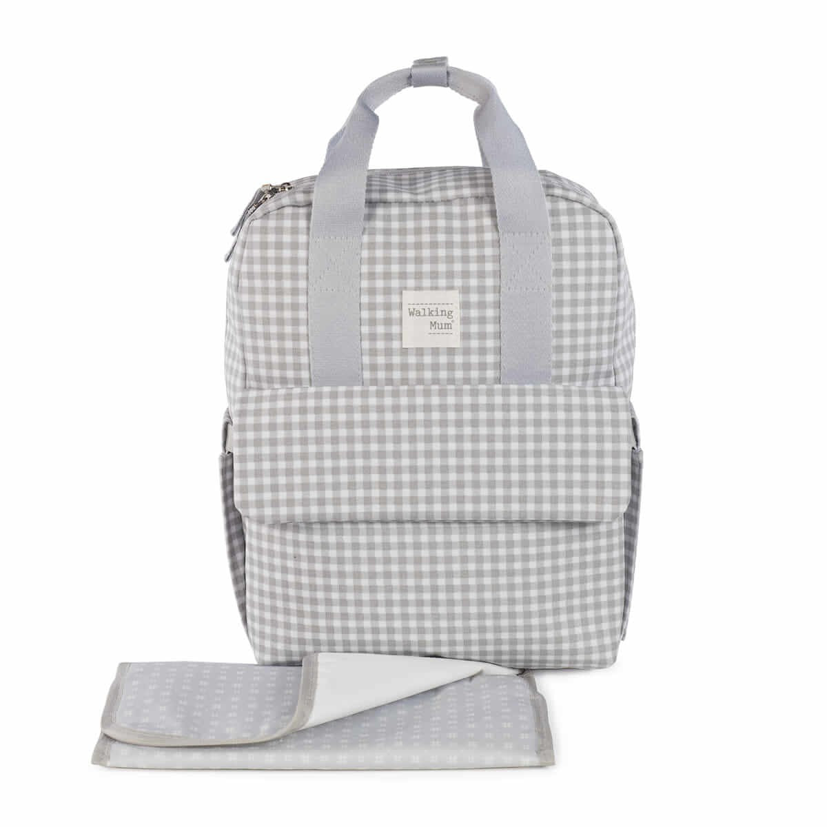 Mochila Maternidade I Love Vichy Cinza - Walking Mum