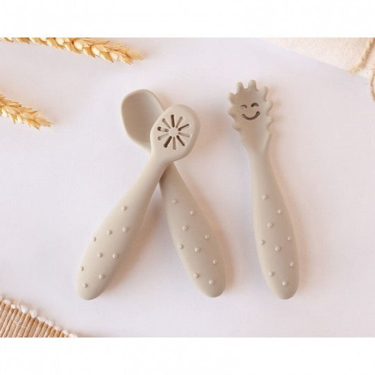 Conjunto de Talheres de Aprendizagem Beige - Kiokids