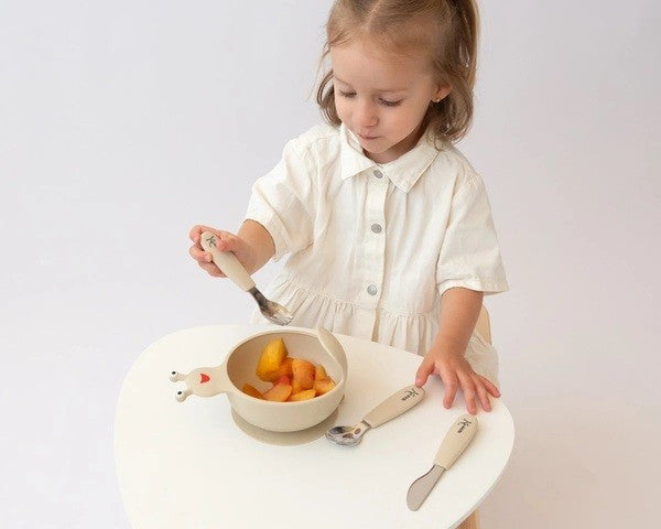 Conjunto de Talheres Inox Beige - Kiokids