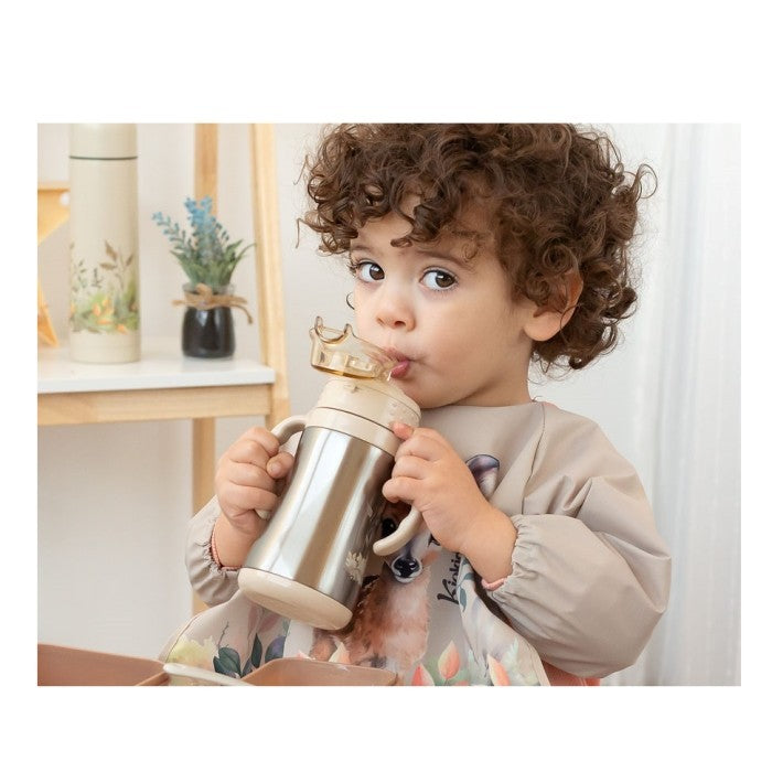 Copo Térmico com Palhinha 280ml Beige - Kiokids