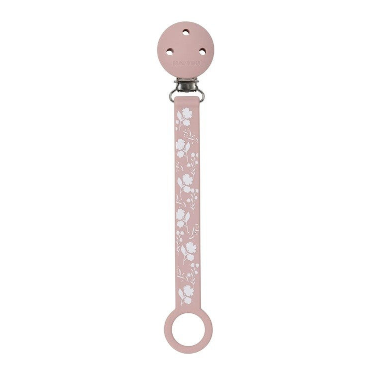 Porta Chucha Silicone Rosa Flores - Nattou
