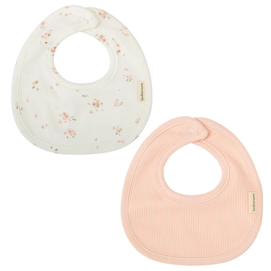 BimbiDreams - Conjunto de 2 Babetes Bandana Monet Flores