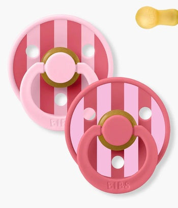 Bibs - Conjunto 2 Chupetas Block Baby Pink/Coral 0-6M