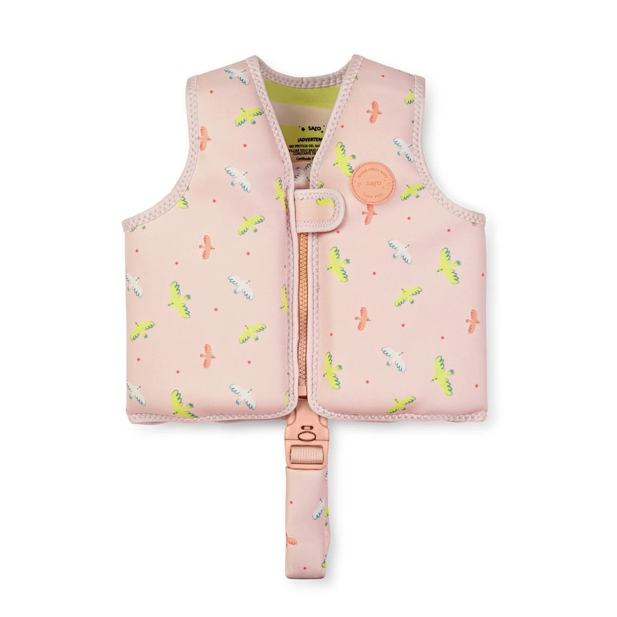 Saro - Colete de Aprendizagem Flutuante Tropicool Pink Tamanho S 1-3 anos