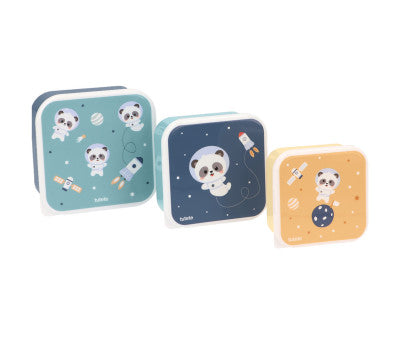 Tutete - Conjunto de 3 Lancheiras Pandas In Space
