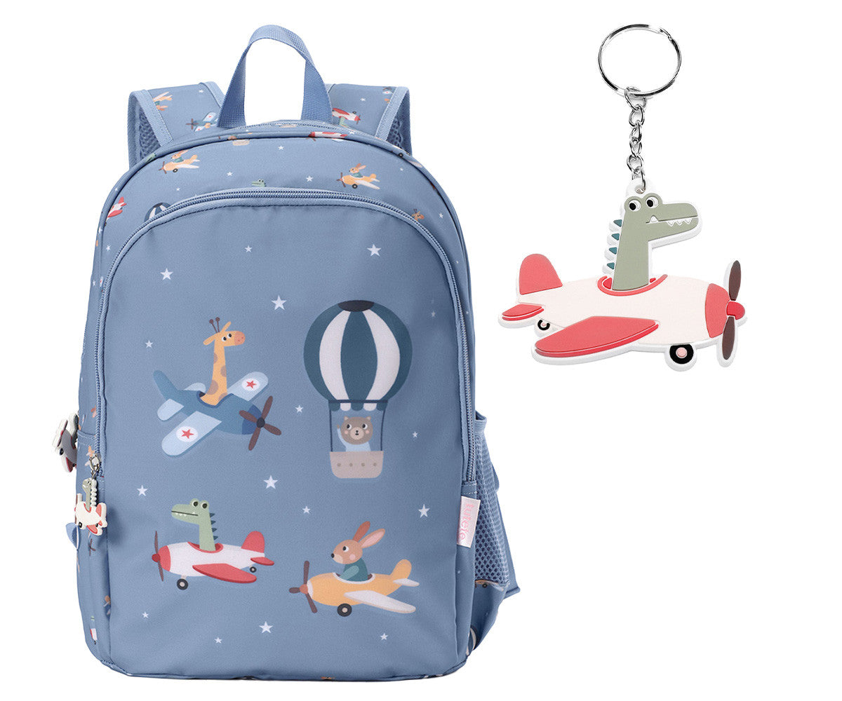 Tutete - Mochila média + Porte Chaves Aviões