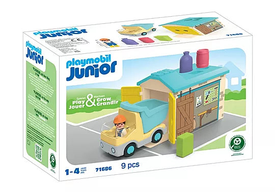 Playmobil Junior - Camião Construção com Garagem