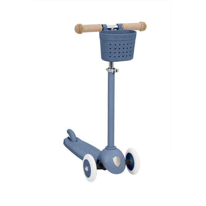 Banwood  - Trotinete Eco Scooter com Cesta Pin&Ride Deep Sea