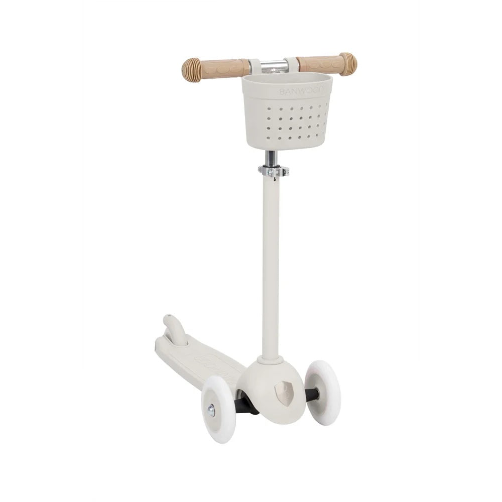 Banwood  - Trotinete Eco Scooter com Cesta Pin&Ride Ivory