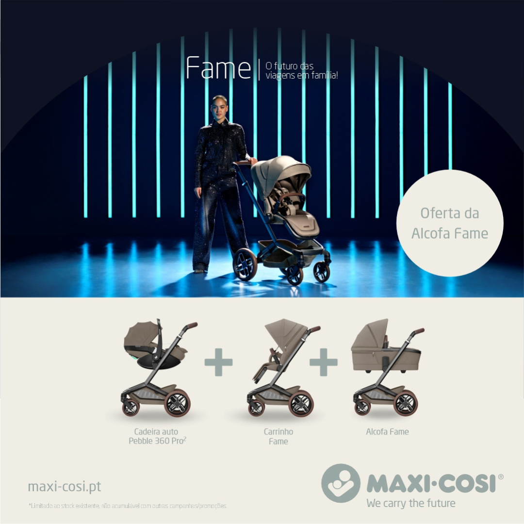 Pack Carrinho Fame & Alcofa Close2Me & Pebble 360 Por 2 Twillic Truffle - Maxi Cosi