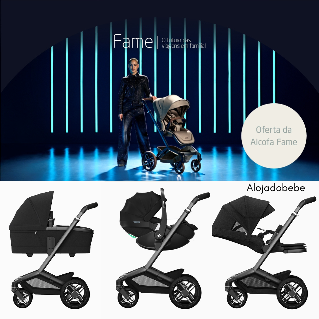 Pack Carrinho Fame & Alcofa Close2Me & Pebble 360 Por 2 Twillic Black - Maxi Cosi