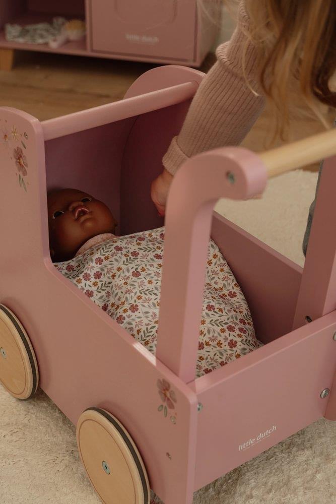 Little Dutch - Carrinho para Bonecas em Madeira com Acessórios
