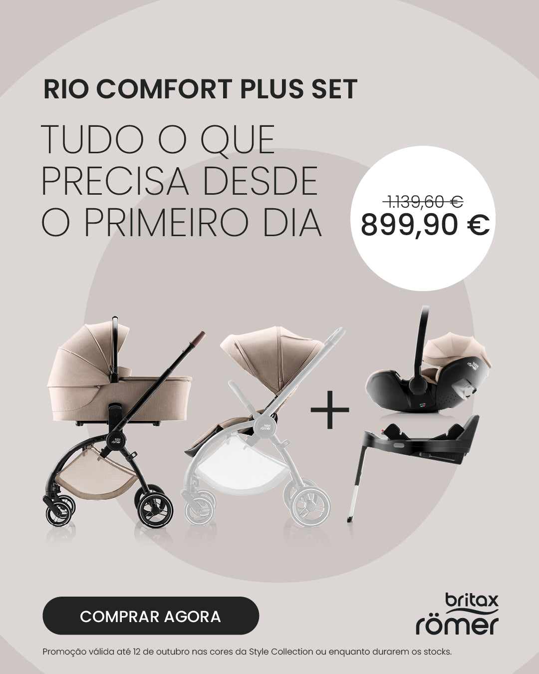 Conjunto Rio Style Teak - Carrinho + Alcofa + Baby-Safe Pro + Base Isofix - Britax Romer