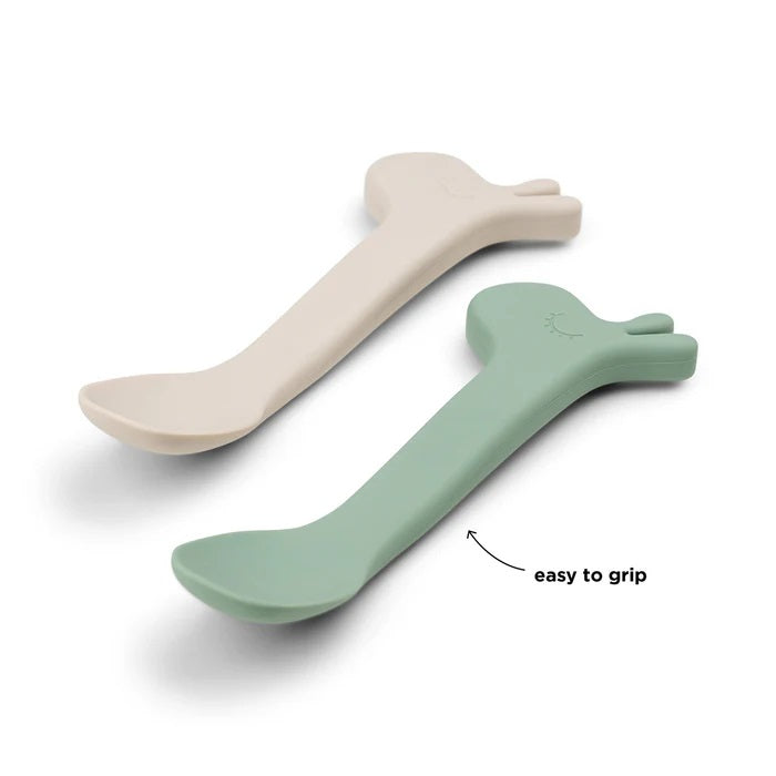 Done by Deer - Conjunto 2 Colheres Silicone Lalee Green