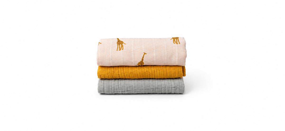 Trixie- Conjunto de 3 Fraldas Musselines 55x55 cm