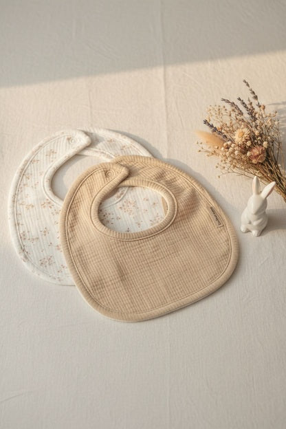 BimbiDreams - Conjunto de 2 Babetes Bandana Anaïs Beige