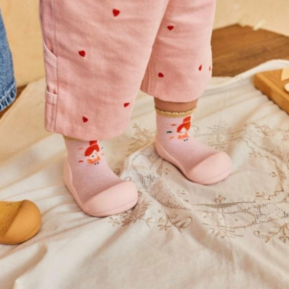 Meias com Sola Attipas Fairy Pink