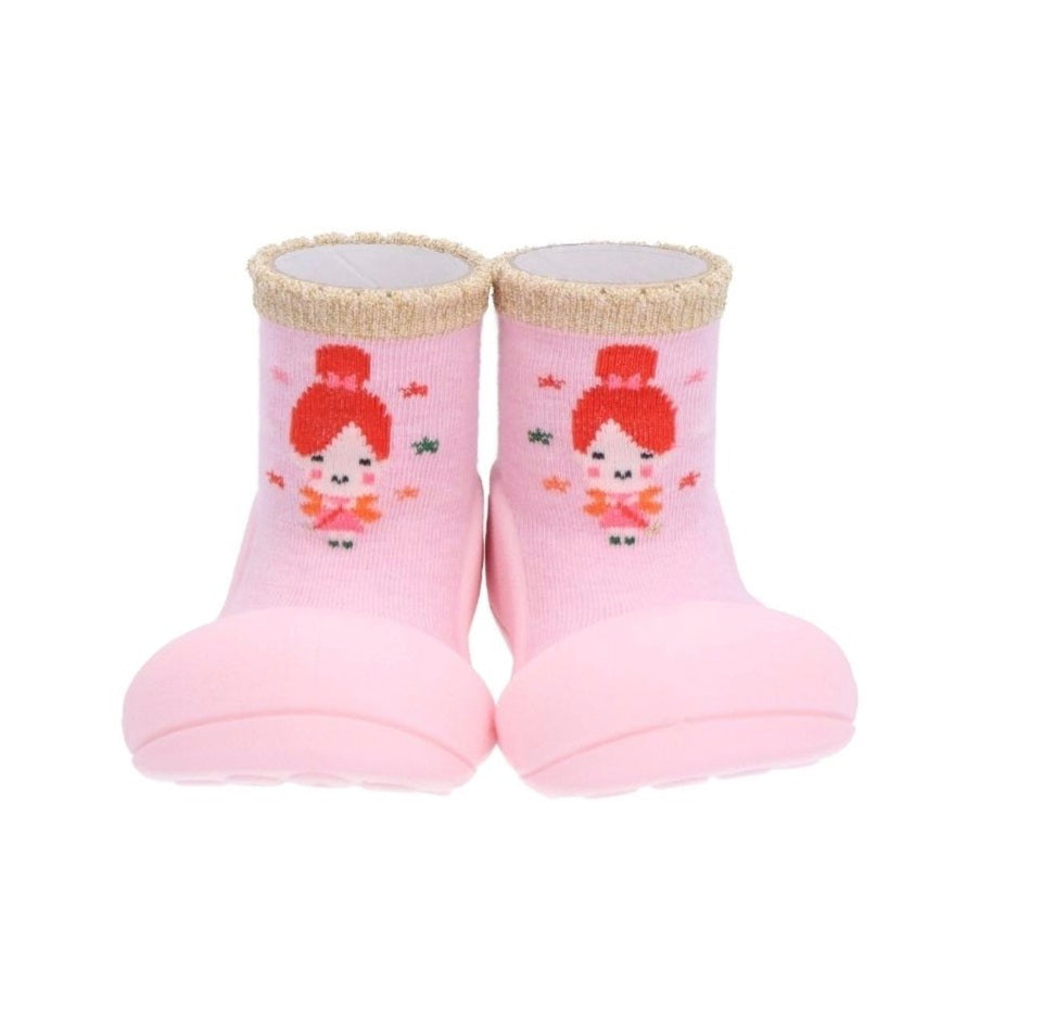 Meias com Sola Attipas Fairy Pink