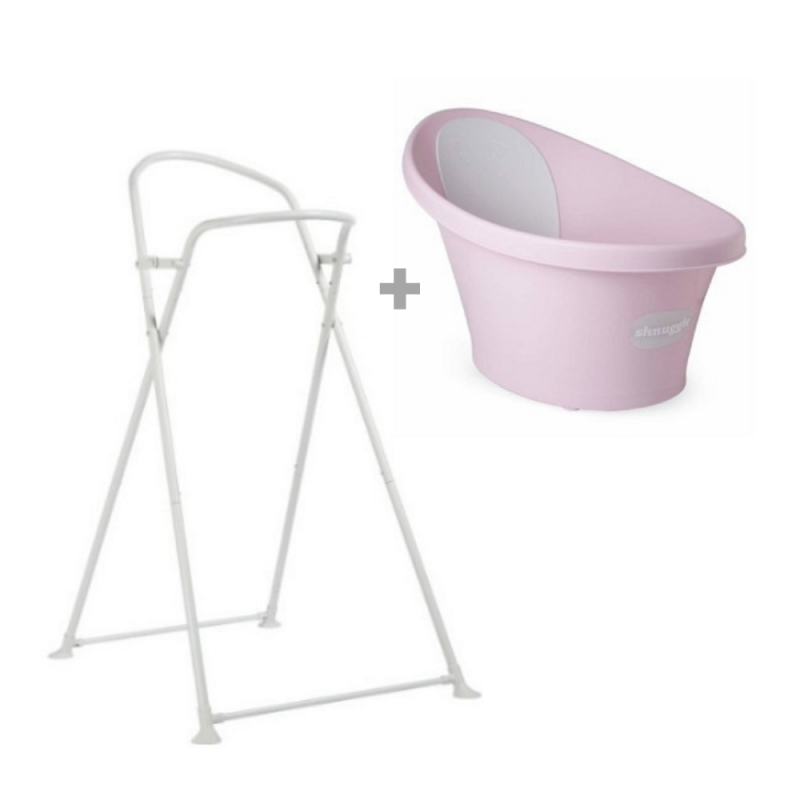 SHNUGGLE BATH | Banheira Rosa com respaldo branco