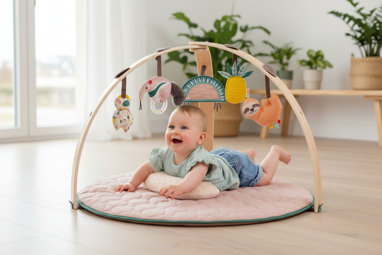 Bebé no tapete de atividades LUDI - Ambiente Acolhedor