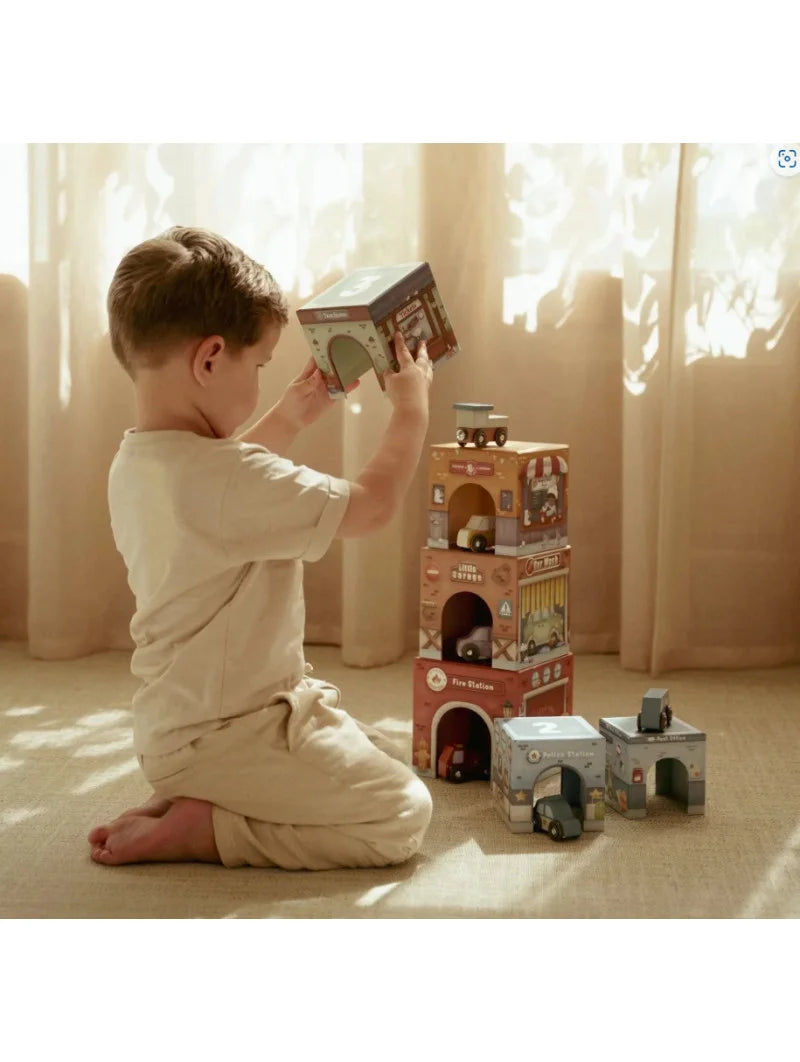 Little Dutch Cubos Empilháveis com 6 Carro