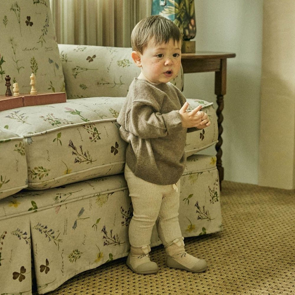 Meias com Sola Attipas Rabbit Beige