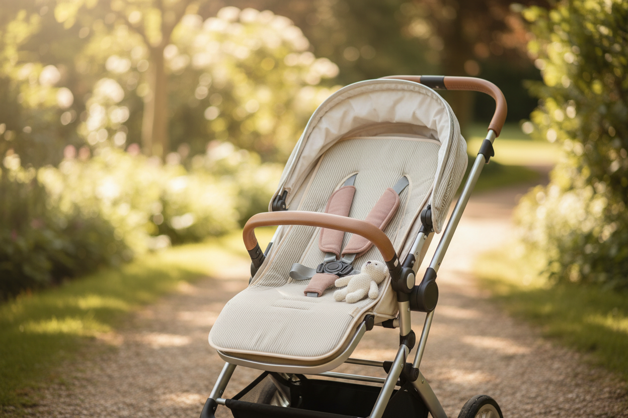 BimbiDreams - Colchoneta para Carrinho Veneto Riscas Beige